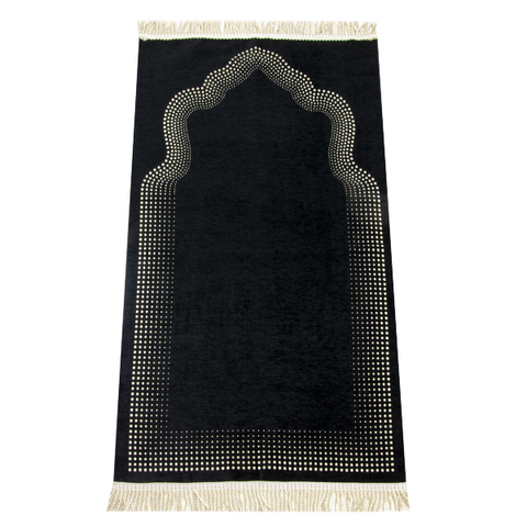 Al-Mihrab prayer Sajadah, black