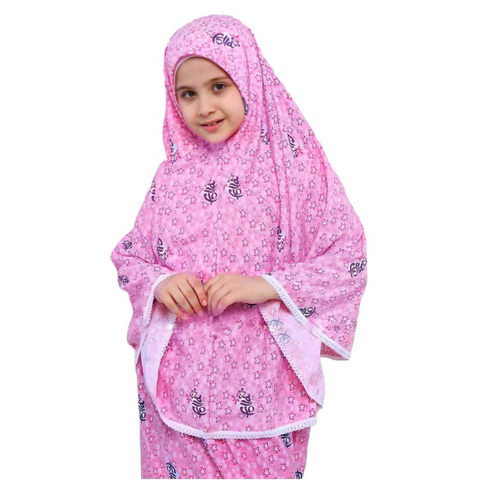 Fulla kız çocukları için namaz elbisesi  - pembe